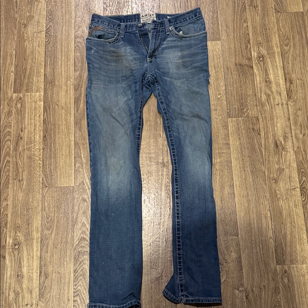 Ariat Men's Relaxed Boot Cut Blue Jeans 32/36